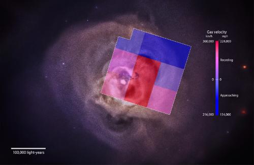 Perseus cluster with gas velocity data captured by the Hitomi satellite